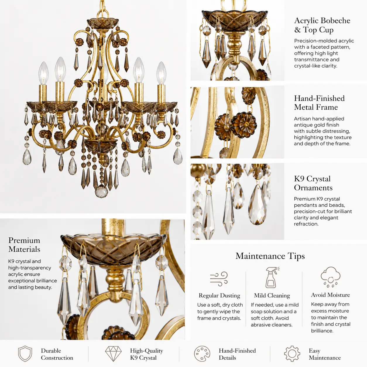 Baroque-5-Light-Cognac-Crystal-Chandelier-2 Baroque-5-Light-Cognac-Crystal-Chandelier-2