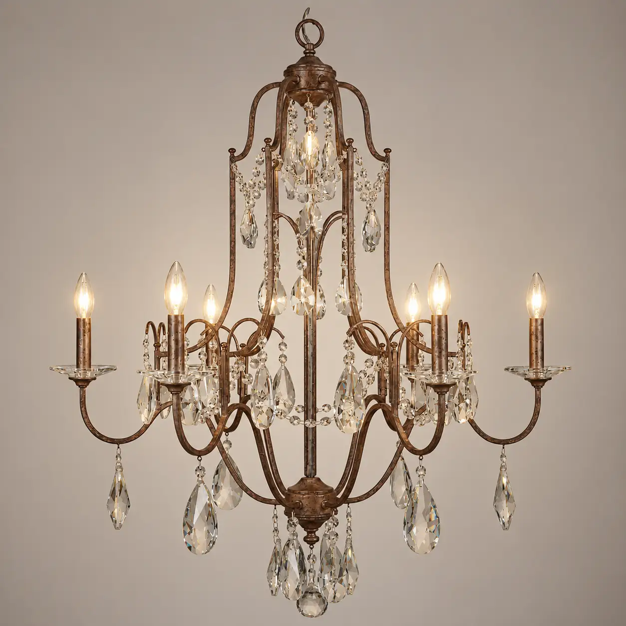 Belle-Epoque-6-Light-Crystal-Chandelier-Vintage-Champagne-Bronze-3 Belle-Epoque-6-Light-Crystal-Chandelier-Vintage-Champagne-Bronze-3