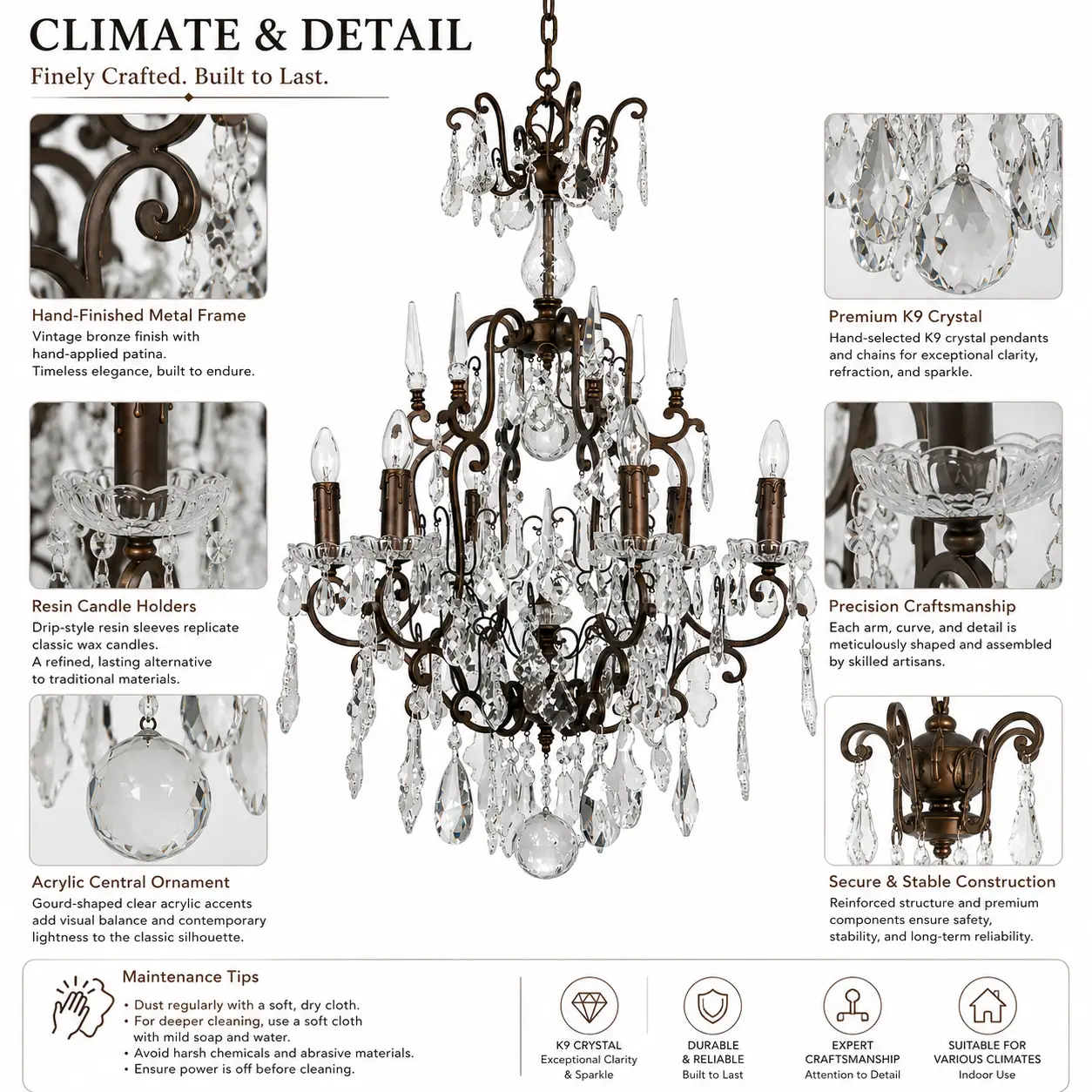 Chateau-6-Light-Vintage-Bronze-Crystal-Chandelier-2 Chateau-6-Light-Vintage-Bronze-Crystal-Chandelier-2