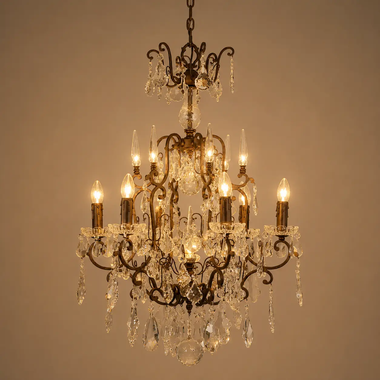 Chateau-6-Light-Vintage-Bronze-Crystal-Chandelier-3 Chateau-6-Light-Vintage-Bronze-Crystal-Chandelier-3