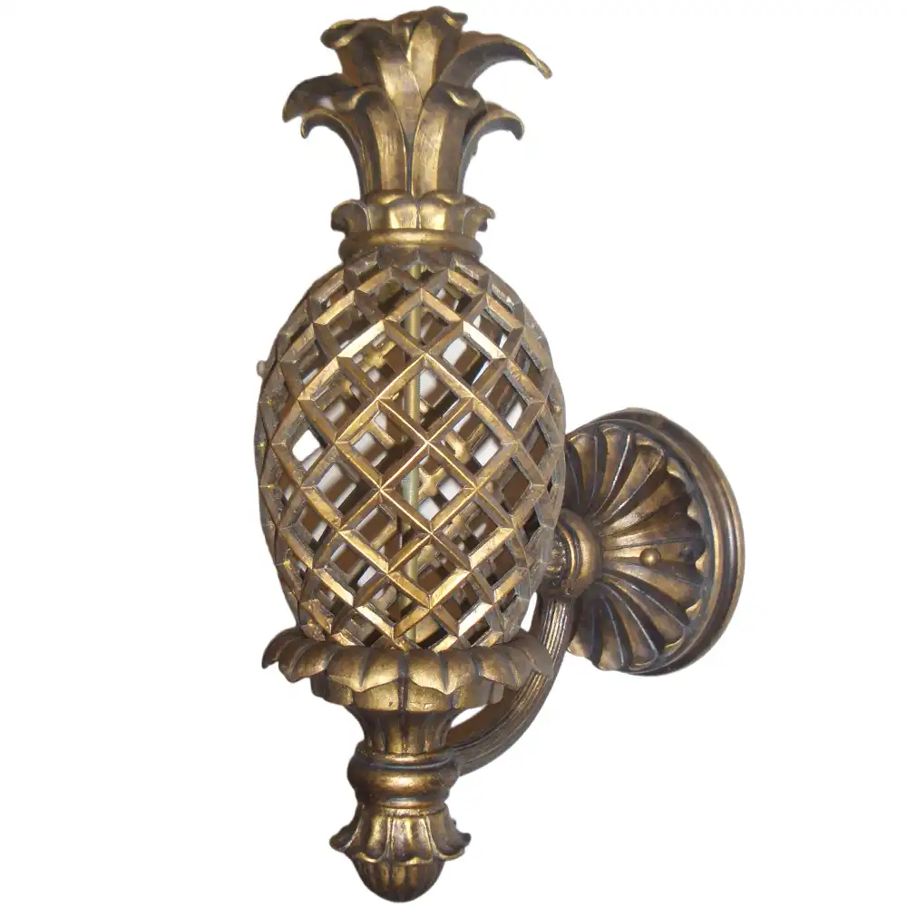 Grand Coastal Gilded Pineapple 3-Light Wall Sconce 1 Grand Coastal Gilded Pineapple 3-Light Wall Sconce 1