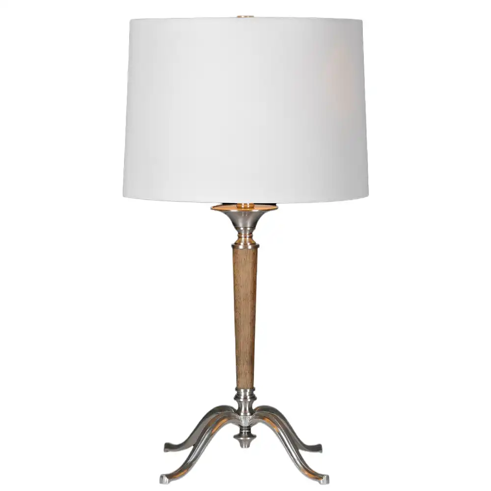 Quartet Elegance Wood and Nickel Table Lamp Quartet Elegance Wood and Nickel Table Lamp