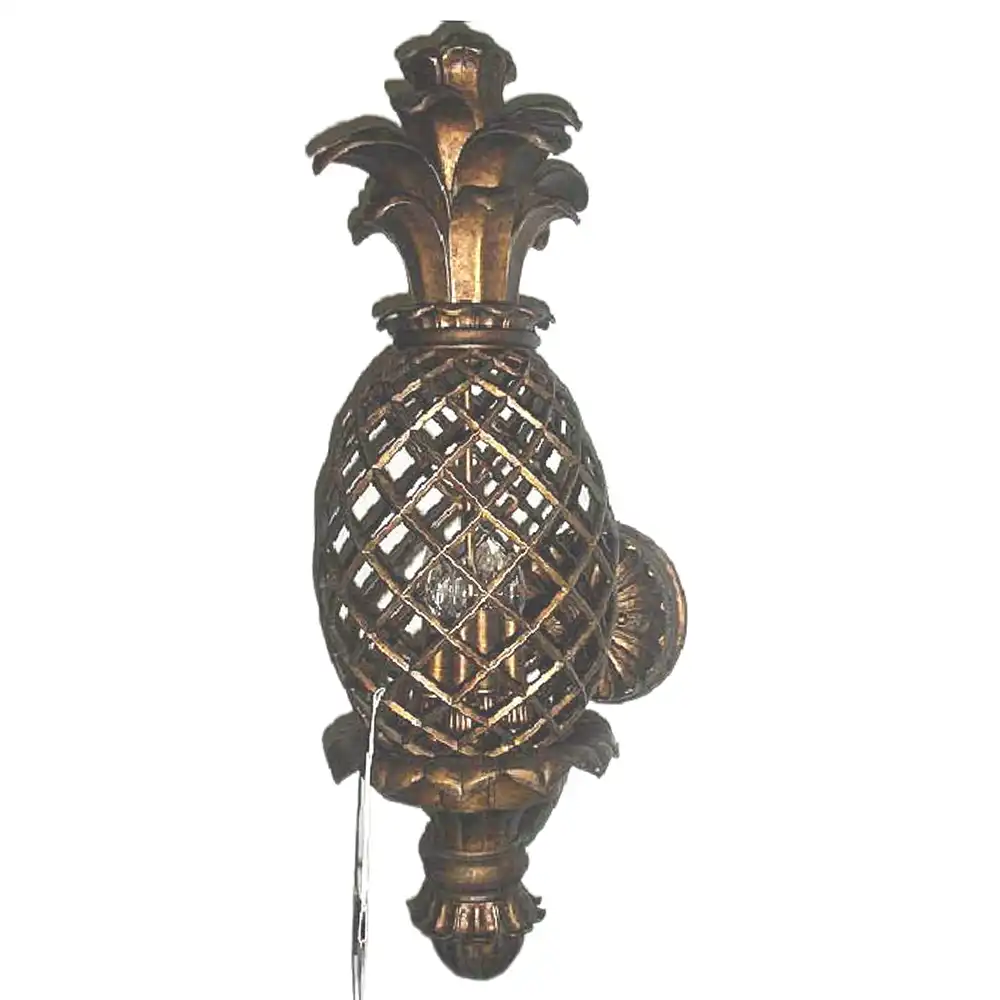 Regal Plantation Gilded Pineapple 4-Light Wall Sconce 1 Regal Plantation Gilded Pineapple 4-Light Wall Sconce 1