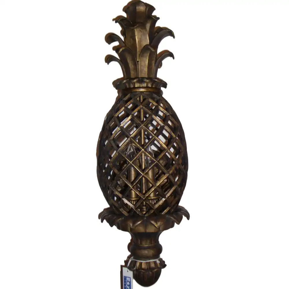 Regal Plantation Gilded Pineapple 4-Light Wall Sconce 2 Regal Plantation Gilded Pineapple 4-Light Wall Sconce 2