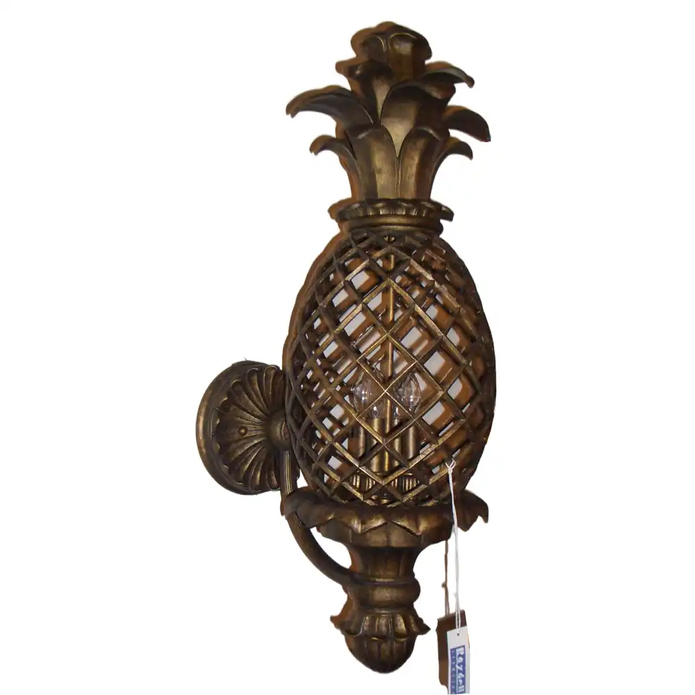 Regal Plantation Gilded Pineapple 4-Light Wall Sconce 3 Regal Plantation Gilded Pineapple 4-Light Wall Sconce 3