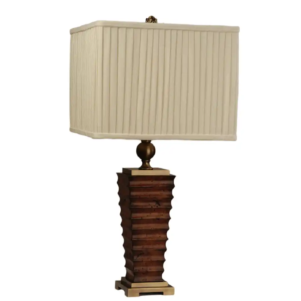 The Artisan Ribbed Wood Table Lamp The Artisan Ribbed Wood Table Lamp