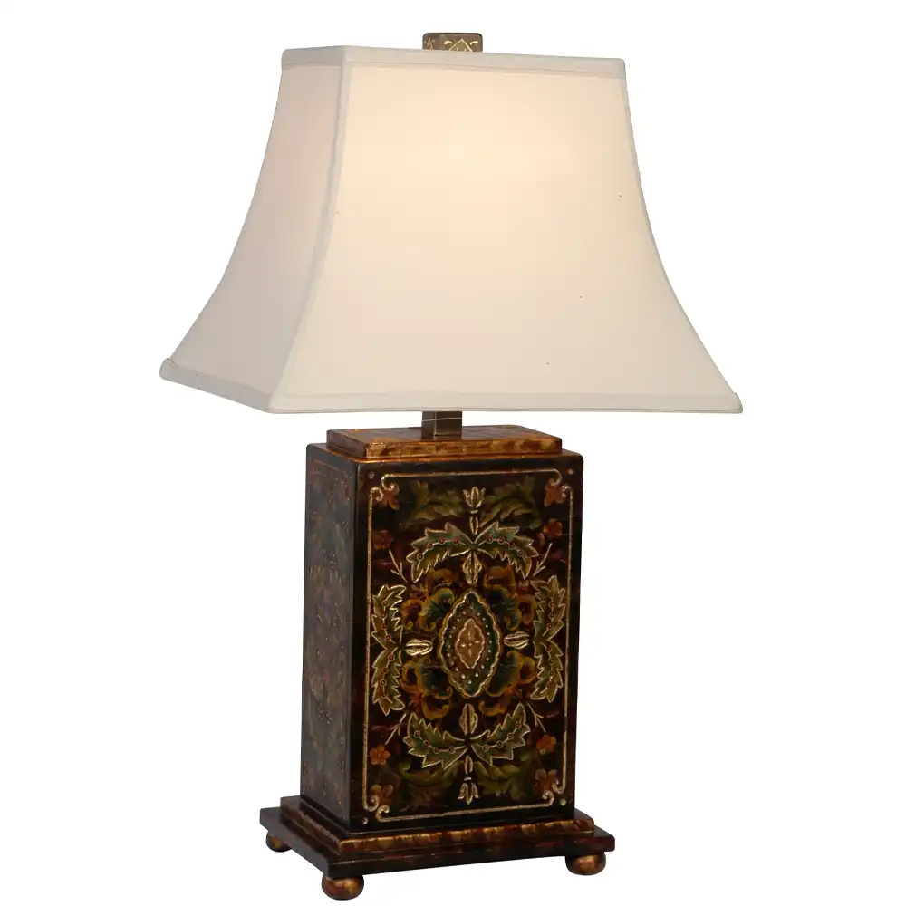 The Baroque Tapestry Hand-Painted Wood & Metal Table Lamp The Baroque Tapestry Hand-Painted Wood & Metal Table Lamp