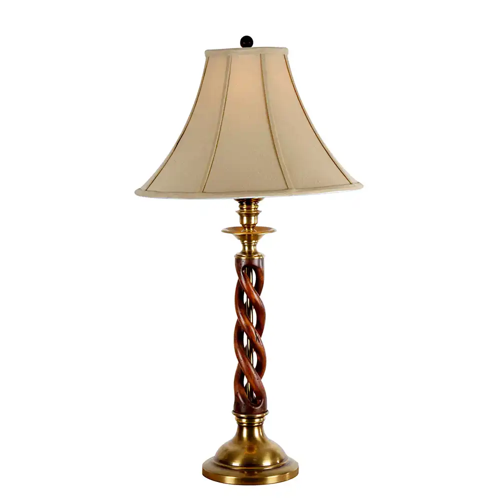 The Celtic Twist Wood & Brass Table Lamp The Celtic Twist Wood & Brass Table Lamp