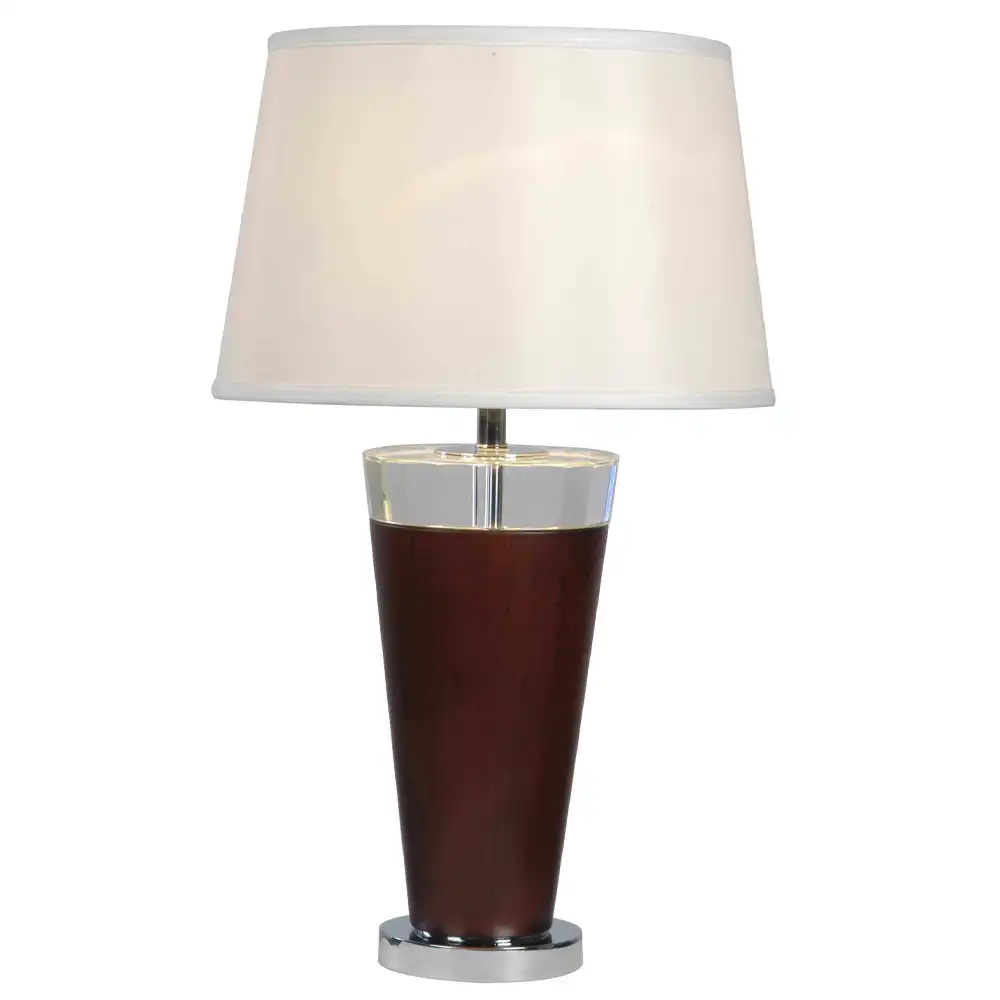 The Conical Regent Handcrafted Wood & Chrome Table Lamp The Conical Regent Handcrafted Wood & Chrome Table Lamp