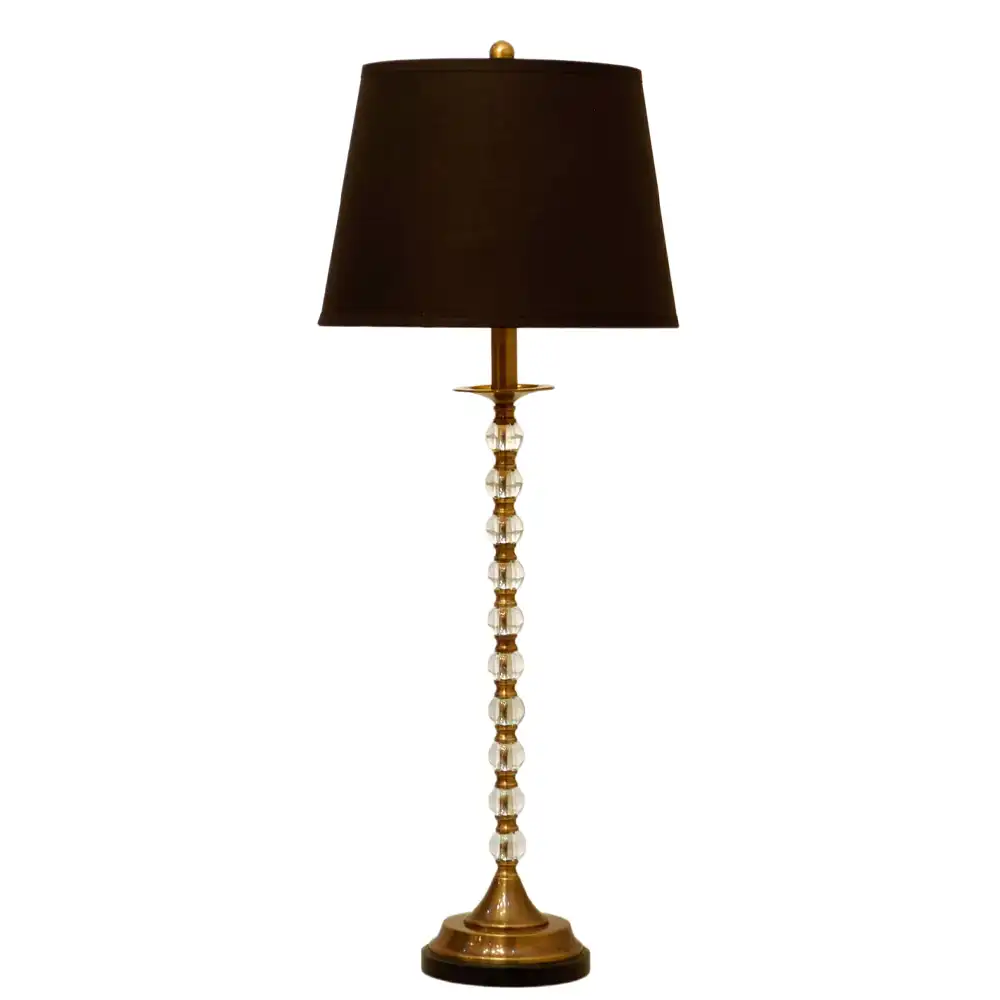 The Crystallis Brass & Optic Column Table Lamp The Crystallis Brass & Optic Column Table Lamp