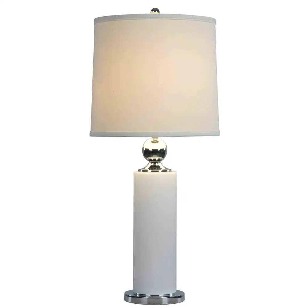 The Lumens Chic Handcrafted Ceramic & Chrome Table Lamp The Lumens Chic Handcrafted Ceramic & Chrome Table Lamp