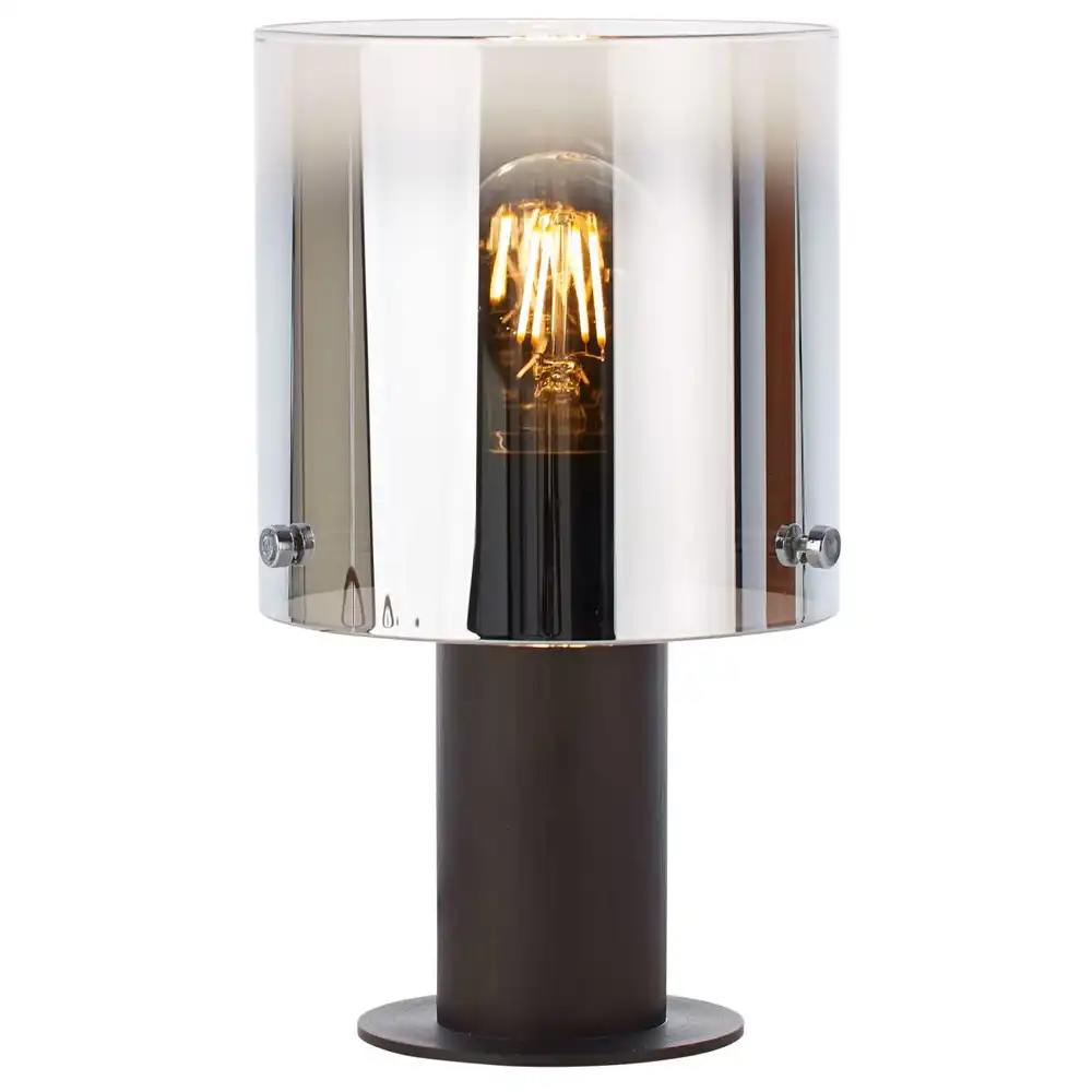 The Lumina Modern Metallic Smoked Glass Table Lamp 2 The Lumina Modern Metallic Smoked Glass Table Lamp 2