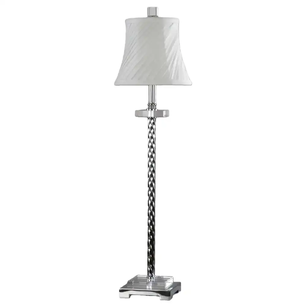 The Luminary Twist Handcrafted Chrome & Crystal Table Lamp The Luminary Twist Handcrafted Chrome & Crystal Table Lamp
