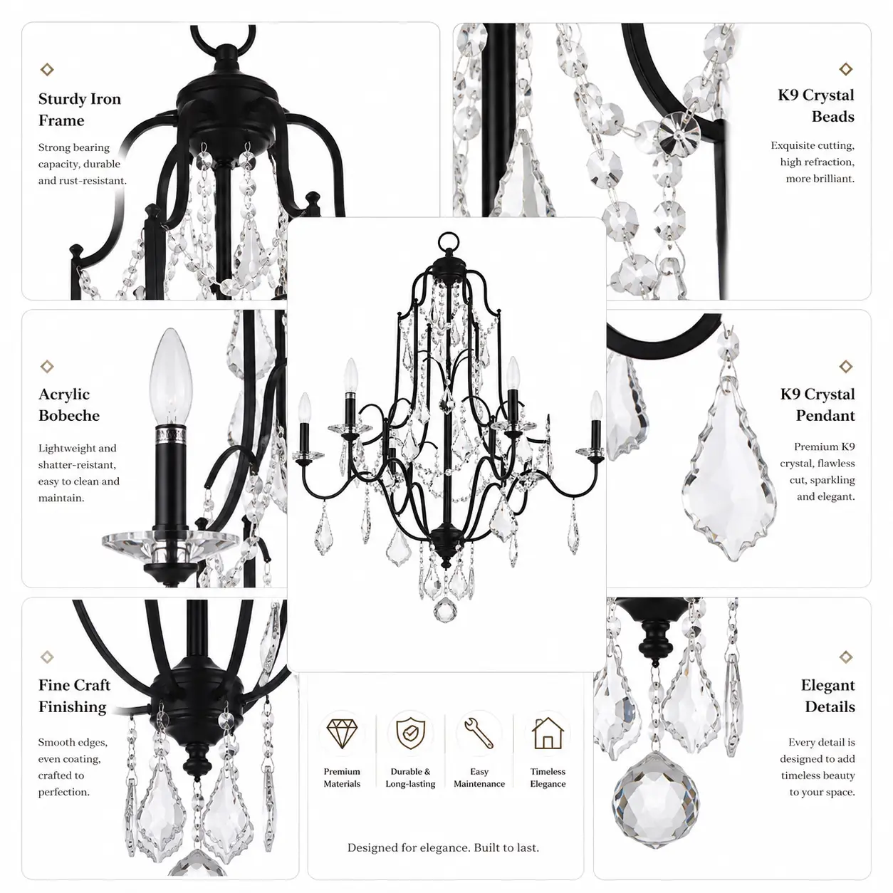 The-Regal-Cascade-6-Light-Crystal-Chandelier-2 The-Regal-Cascade-6-Light-Crystal-Chandelier-2