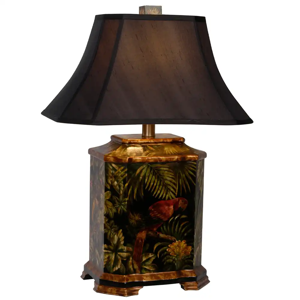 The Tropical Aviary Hand-Painted Wood & Metal Table Lamp The Tropical Aviary Hand-Painted Wood & Metal Table Lamp