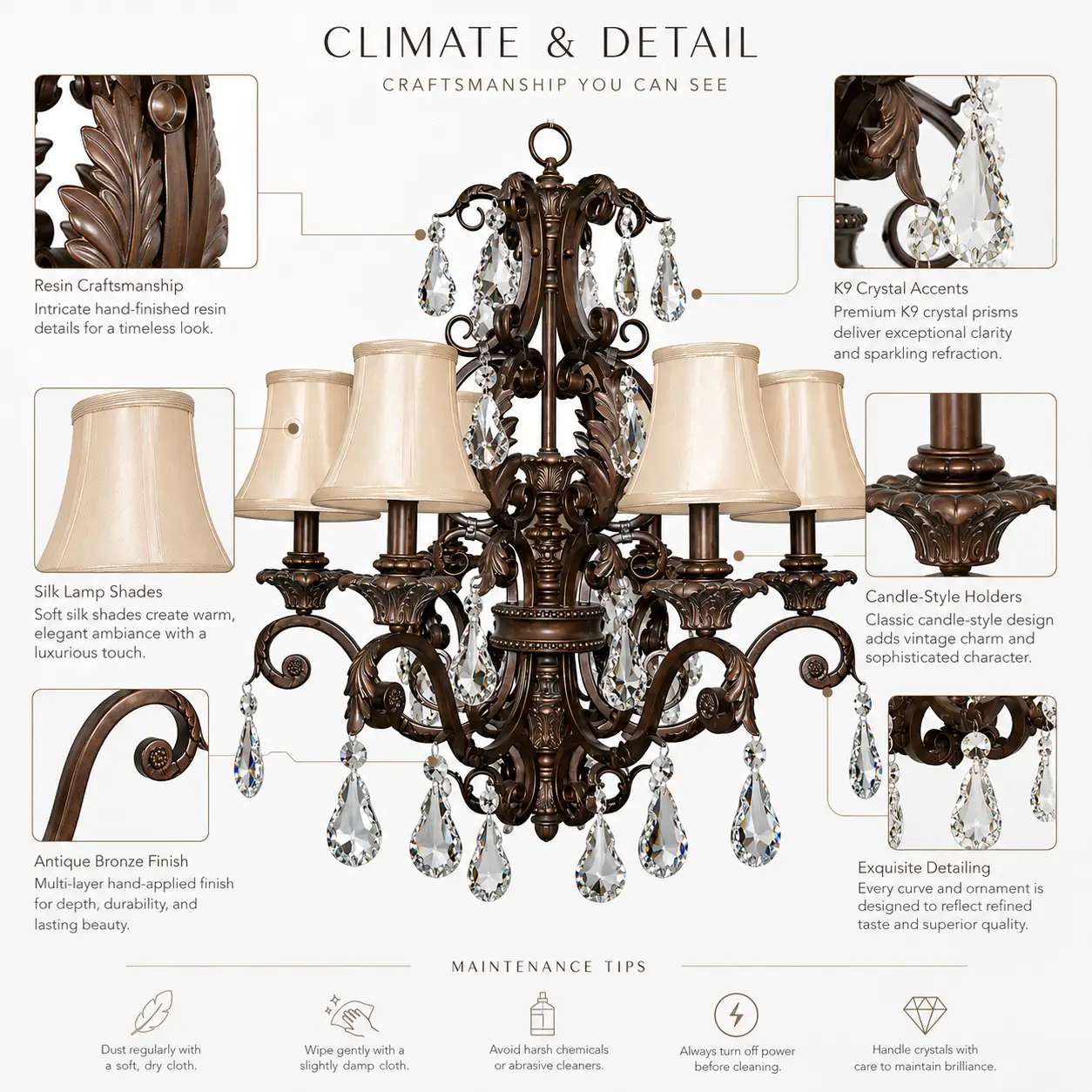 vintage-6-light-crystal-accent-chandelier-antique-bronze-finish-with-fabric-shades-2 vintage-6-light-crystal-accent-chandelier-antique-bronze-finish-with-fabric-shades-2