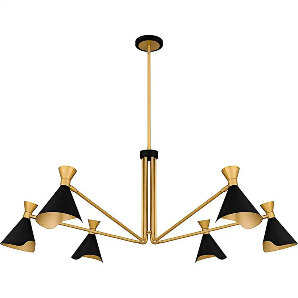 Arden Articulated 6-Light Chandelier – Matte Black & Gold 1 Arden Articulated 6-Light Chandelier – Matte Black & Gold 1