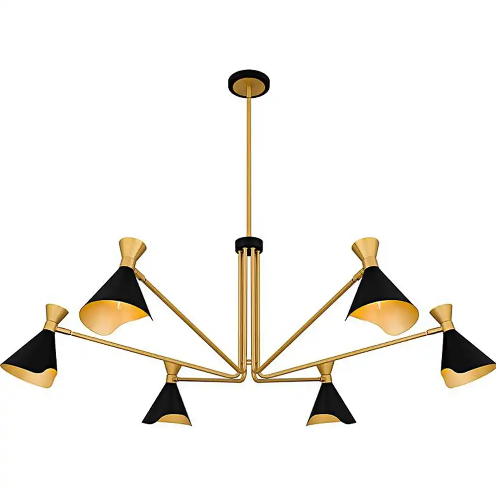 Arden Articulated 6-Light Chandelier – Matte Black & Gold 2 Arden Articulated 6-Light Chandelier – Matte Black & Gold 2