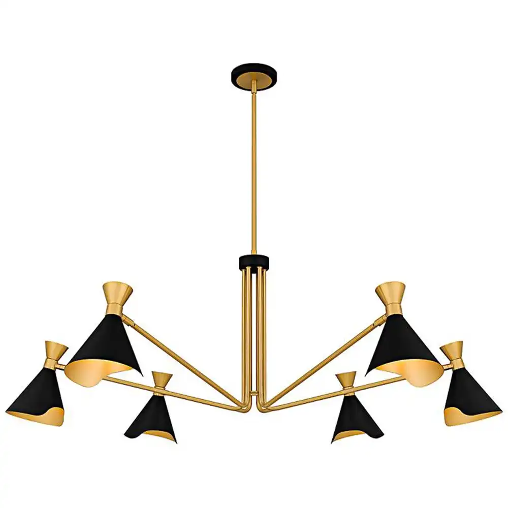Arden Articulated 6-Light Chandelier – Matte Black & Gold 3 Arden Articulated 6-Light Chandelier – Matte Black & Gold 3