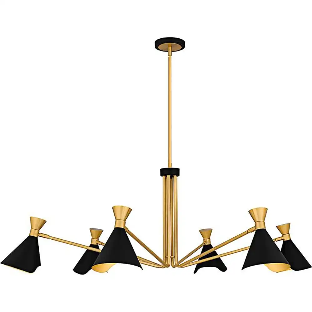 Arden Articulated 6-Light Chandelier – Matte Black & Gold 4 Arden Articulated 6-Light Chandelier – Matte Black & Gold 4