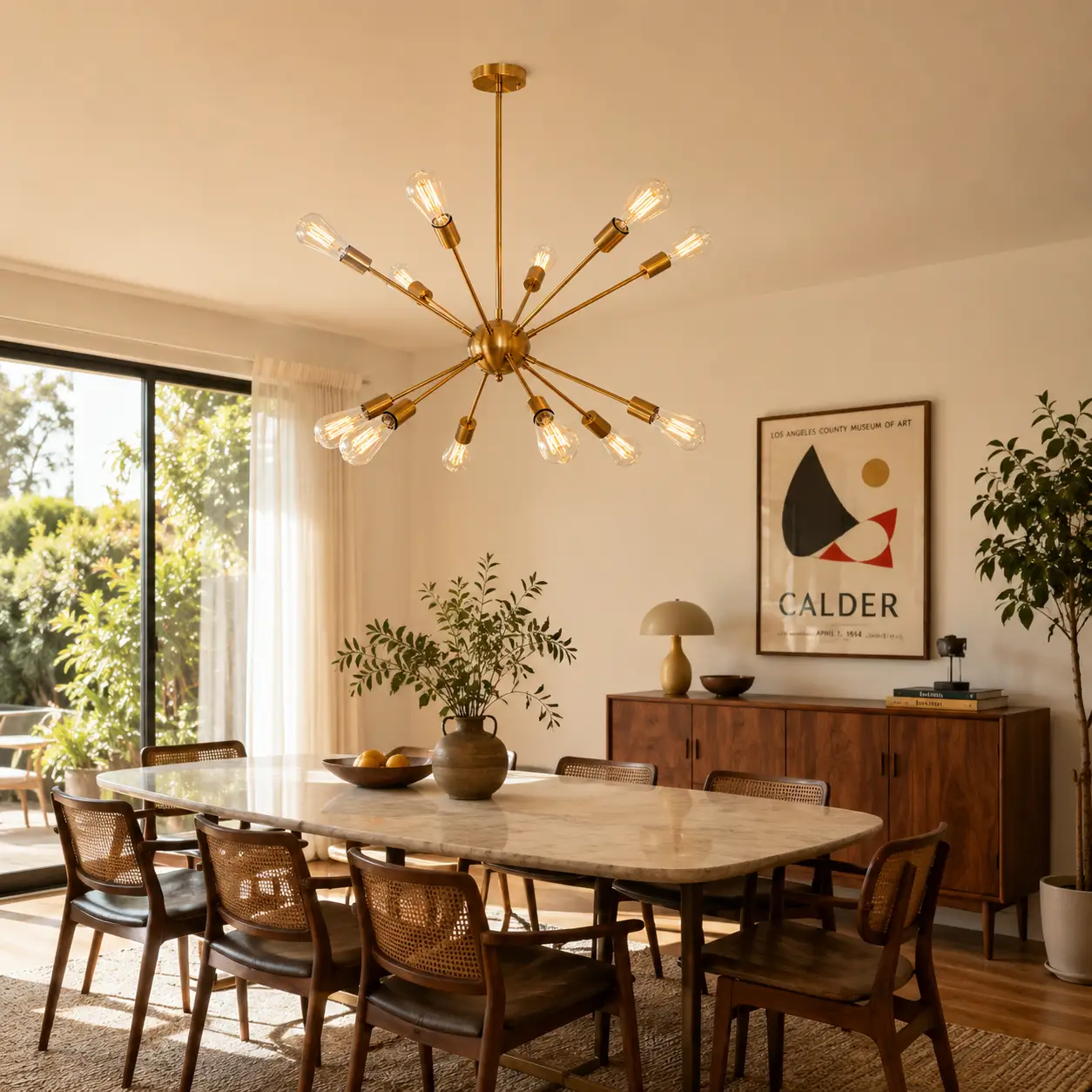 Helios Chandelier Mid-Century Modern Style Render