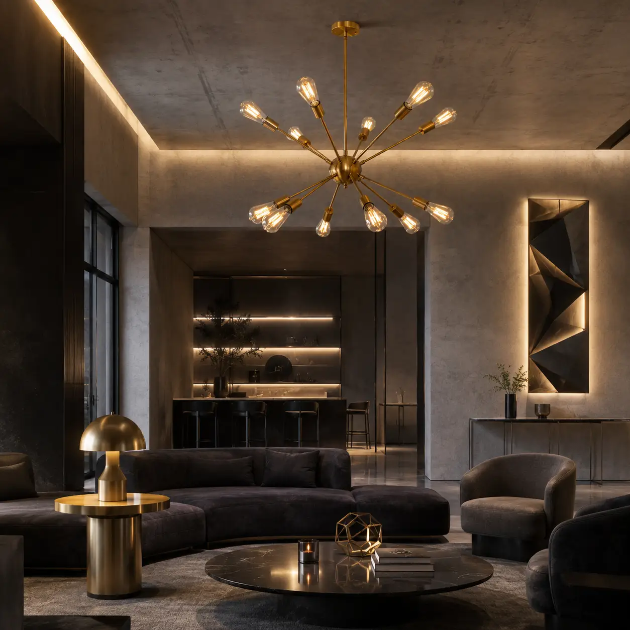 Helios Chandelier Contemporary Avant-Garde Style Render