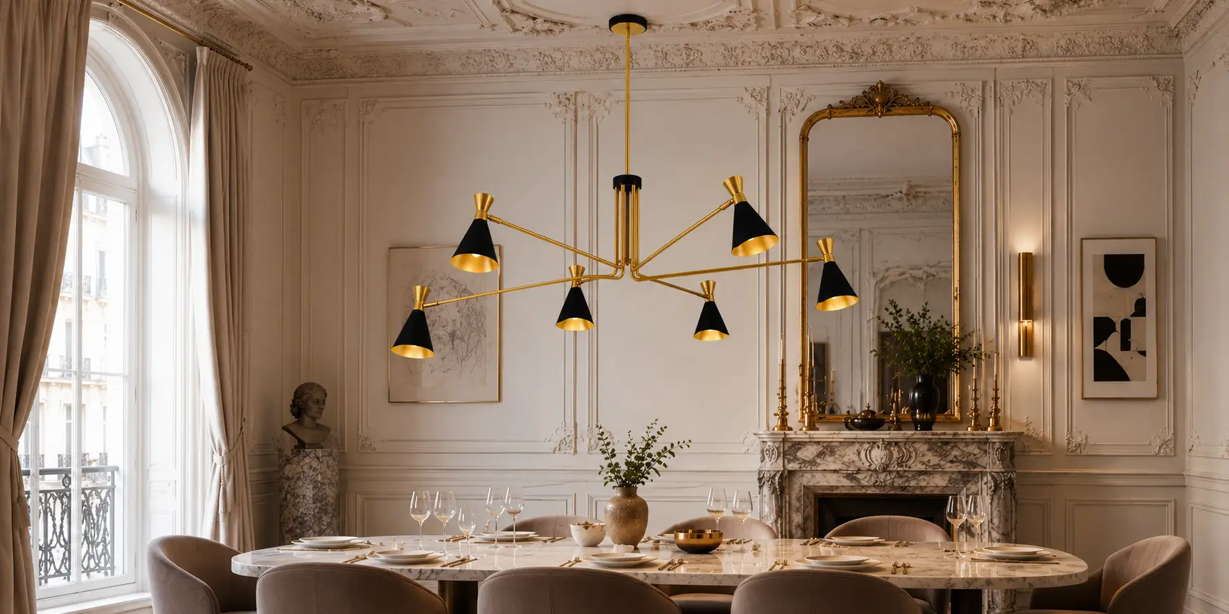 [3D Rendering Placeholder - Neoclassical Dining Room]