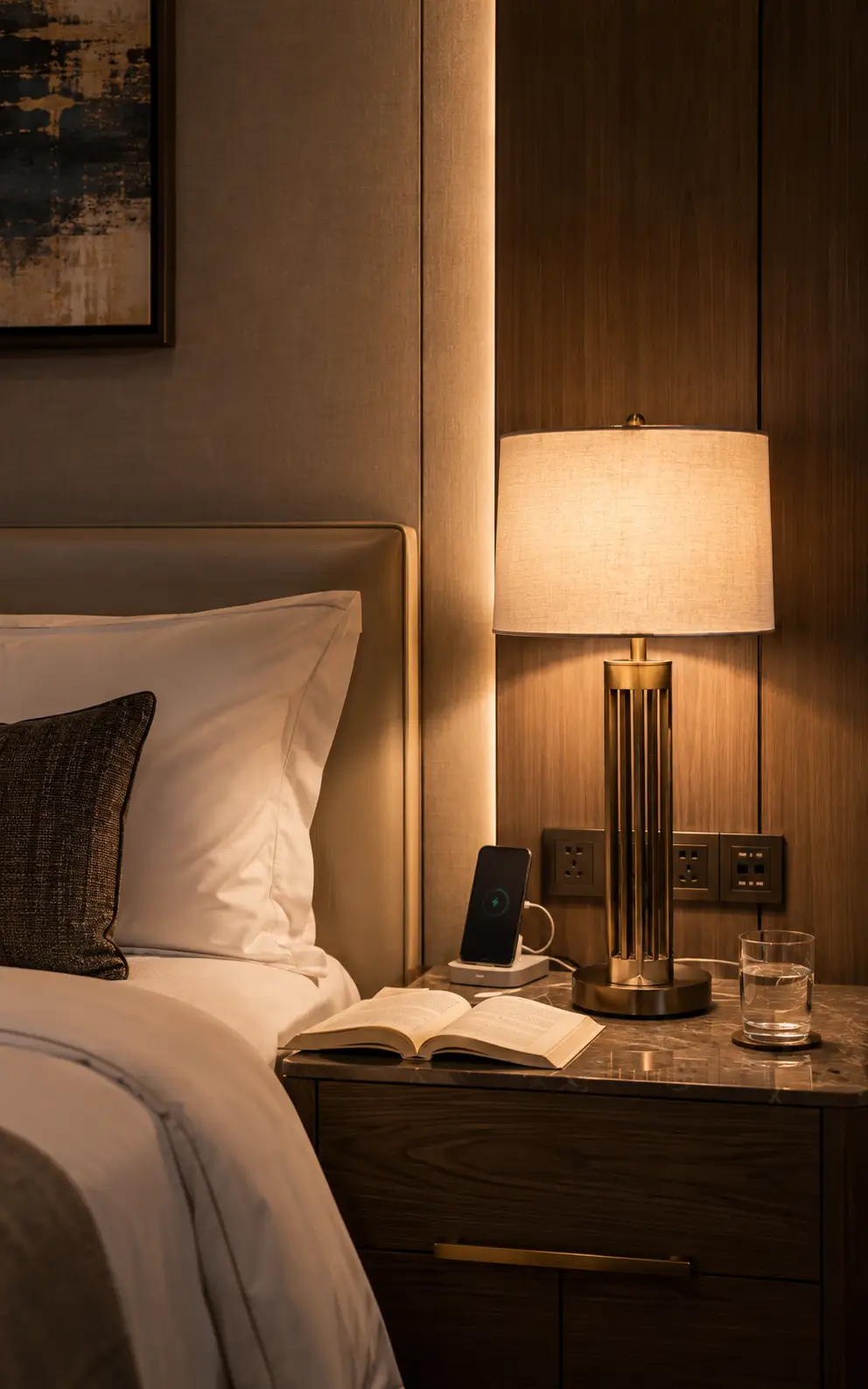 Smile Lighting Luxury Hotel Bedside Table Lamp Batch Contract Supply