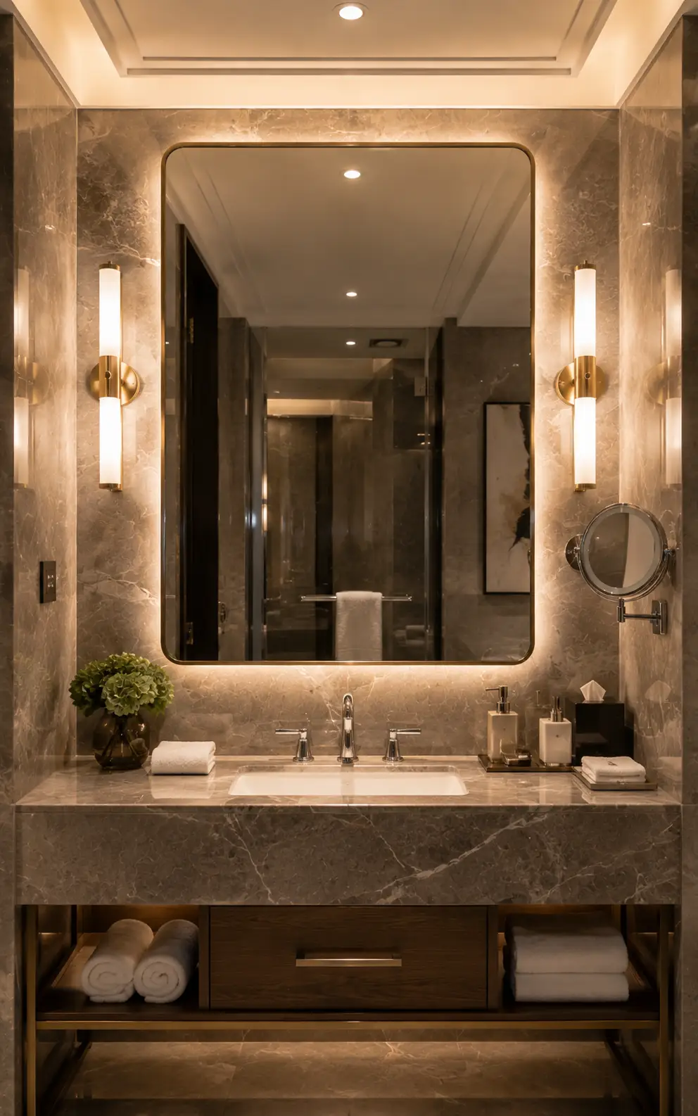 Smile Lighting High-End Bathroom Vanity Lighting Hospitality Installation