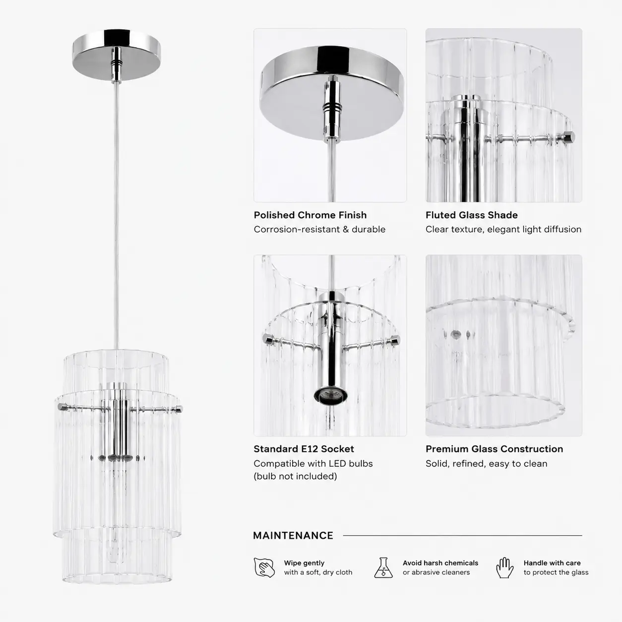 1-Light-Crystal-Cascade-Fluted-Glass-Pendant-2 1-Light-Crystal-Cascade-Fluted-Glass-Pendant-2
