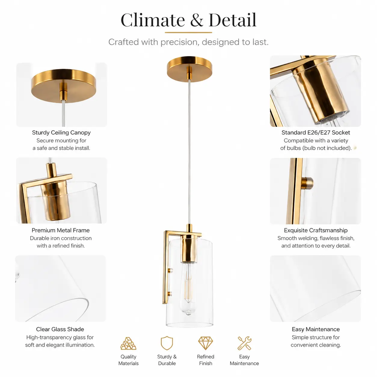1-Light-Luxe-Frame-Modern-Cylinder-Pendant-2 1-Light-Luxe-Frame-Modern-Cylinder-Pendant-2