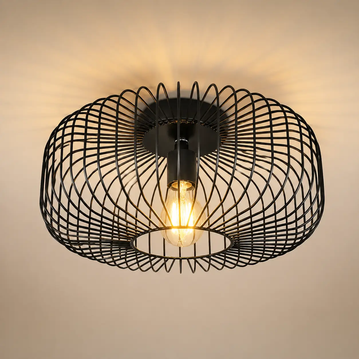 1-Light-Modern-Vintage-Wire-Cage-Semi-Flush-Mount-Pendant-Light-3 1-Light-Modern-Vintage-Wire-Cage-Semi-Flush-Mount-Pendant-Light-3
