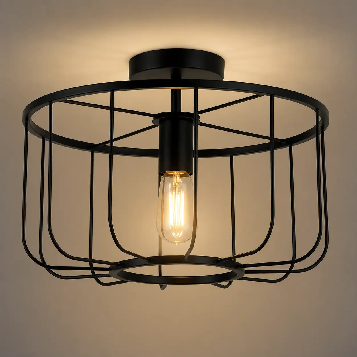 1-Light-Modern-Vintage-Wire-Cage-Semi-Flush-Mount-Pendant-Light-4 1-Light-Modern-Vintage-Wire-Cage-Semi-Flush-Mount-Pendant-Light-4
