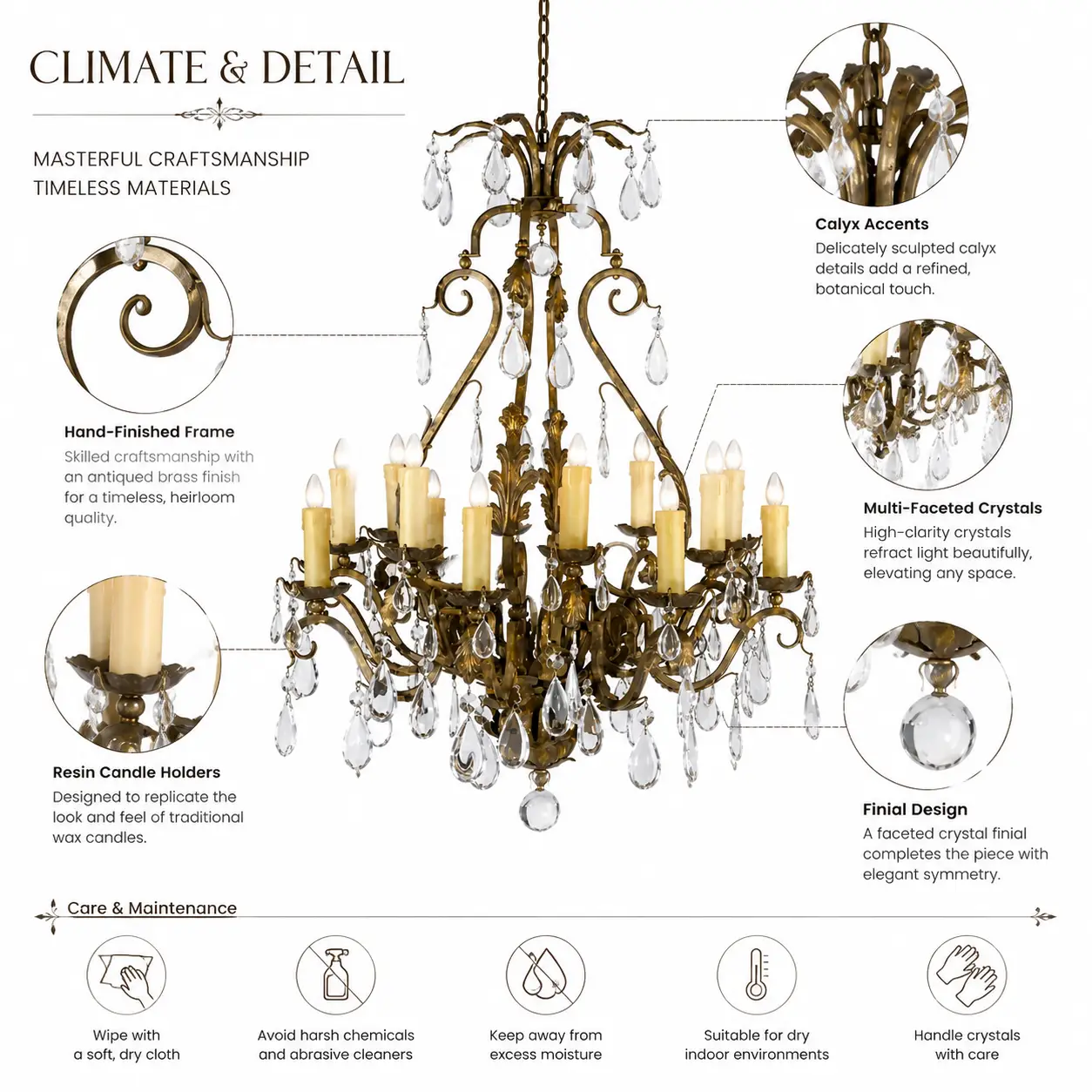 16-Light-Antiqued-Brass-Chandelier-with-Candle-Holders-and-Calyx-Accents-2 16-Light-Antiqued-Brass-Chandelier-with-Candle-Holders-and-Calyx-Accents-2
