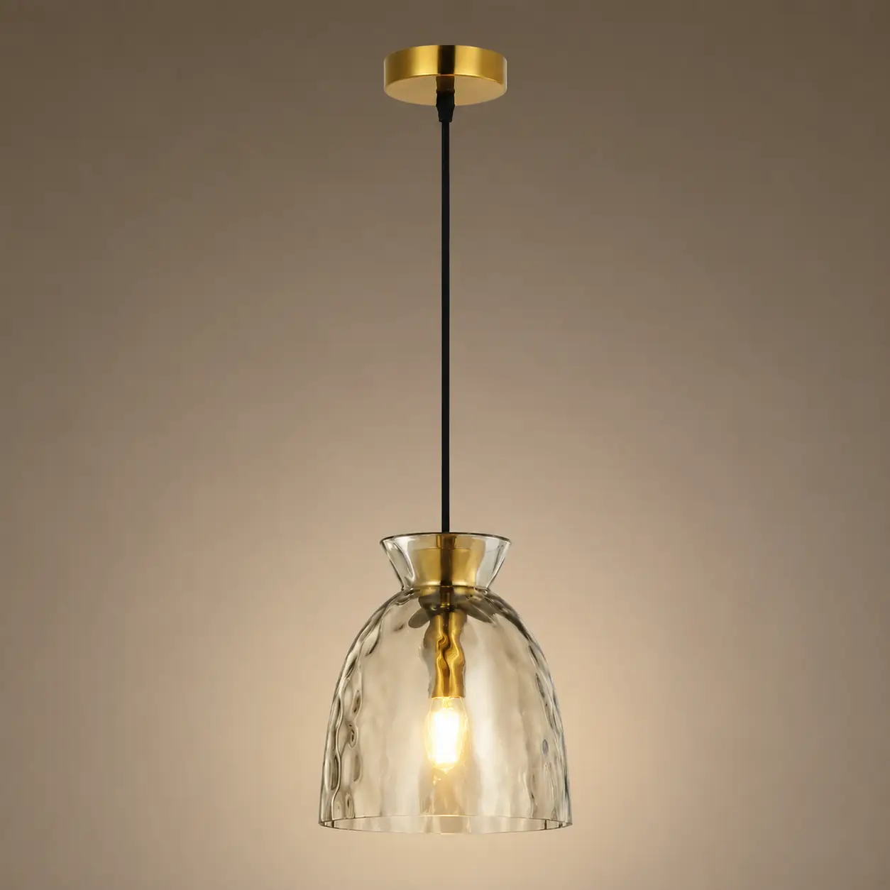 1‑Light-Bloom-Brass-Pendant-with-Rippled-Glass-Shade-3 1‑Light-Bloom-Brass-Pendant-with-Rippled-Glass-Shade-3