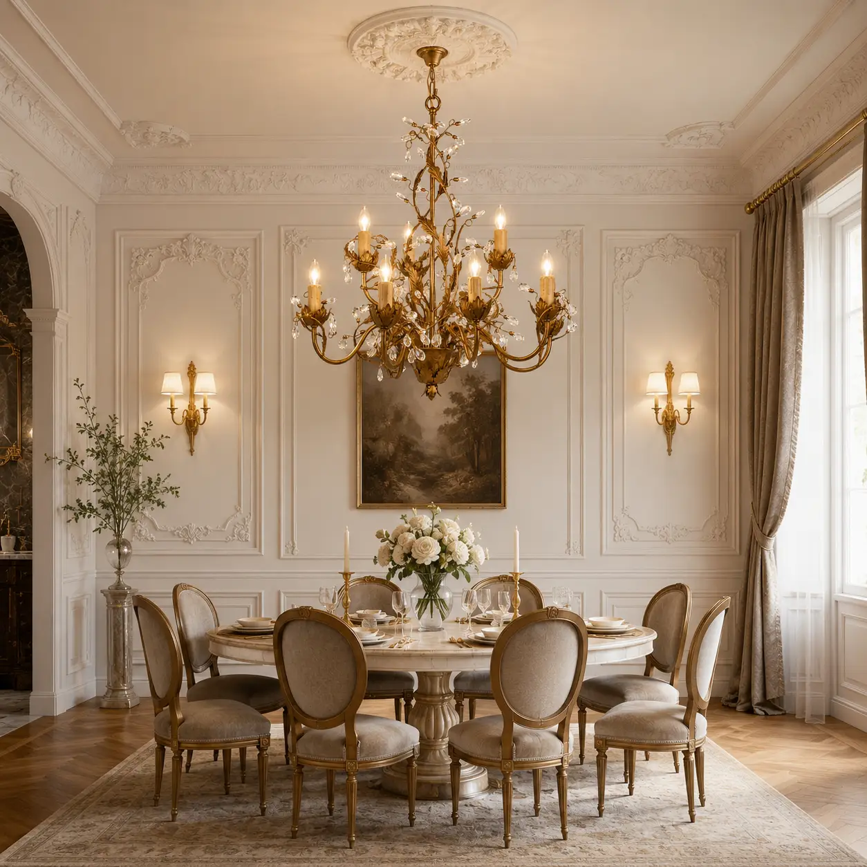 2-Tier-9-Light-Antique-Gold-Leaf-Chandelier-with-Crystal-Accents-neoclassical-dining 2-Tier-9-Light-Antique-Gold-Leaf-Chandelier-with-Crystal-Accents-neoclassical-dining