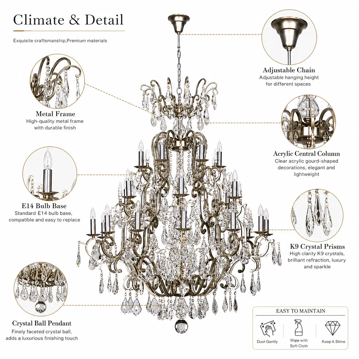 24-Light-3-Tier-Chandelier-with-K9-Crystal-Prisms-champagne-golden-Finish-2 24-Light-3-Tier-Chandelier-with-K9-Crystal-Prisms-champagne-golden-Finish-2