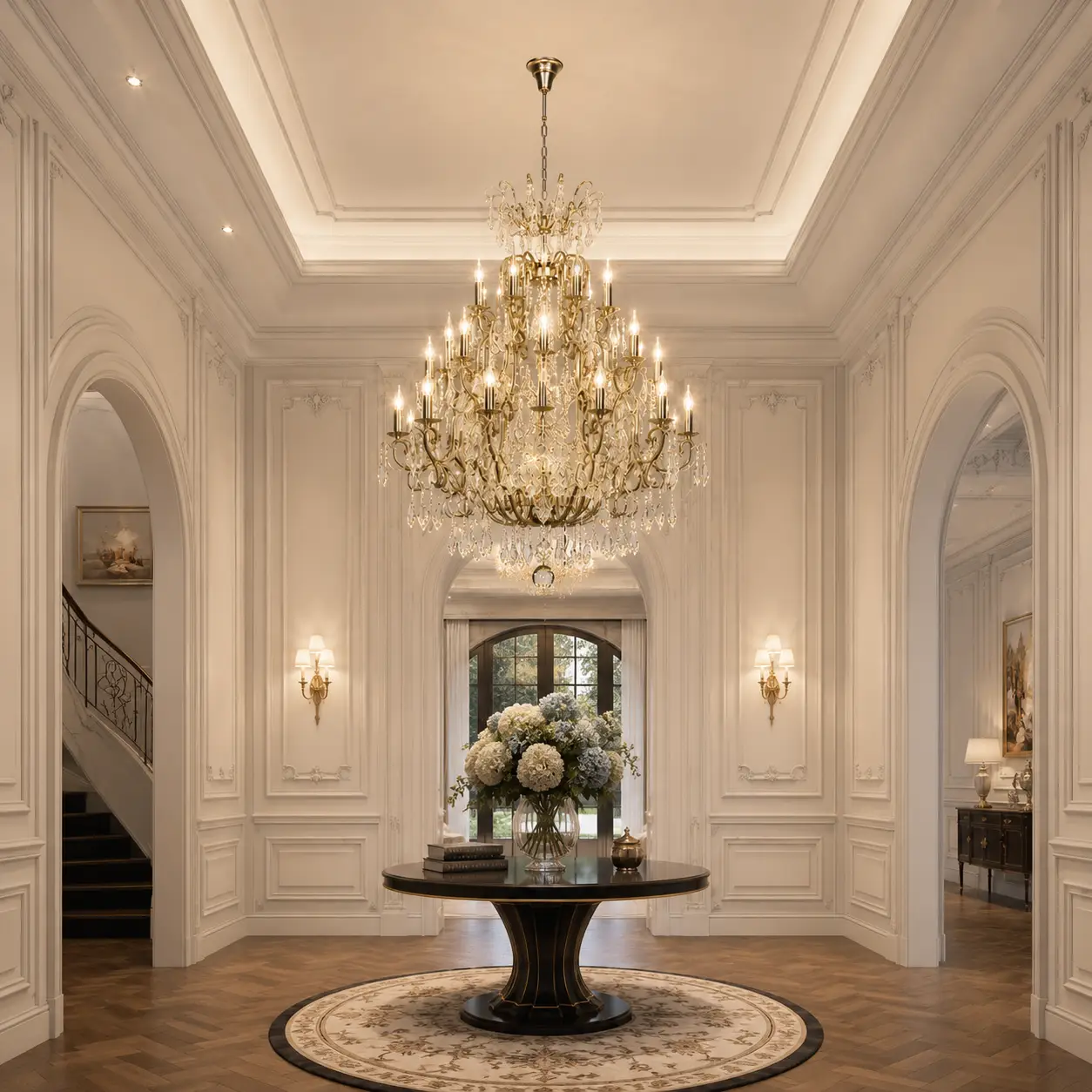 24-Light-3-Tier-Chandelier-with-K9-Crystal-Prisms-champagne-golden-Finish-neoclassical-foyer 24-Light-3-Tier-Chandelier-with-K9-Crystal-Prisms-champagne-golden-Finish-neoclassical-foyer