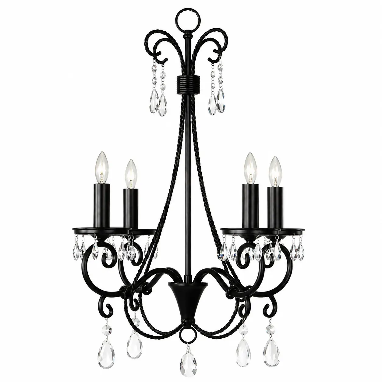 4-Light-Matte-Black-Chandelier-with-Twisted-Rope-Like-Stems-1 4-Light-Matte-Black-Chandelier-with-Twisted-Rope-Like-Stems-1