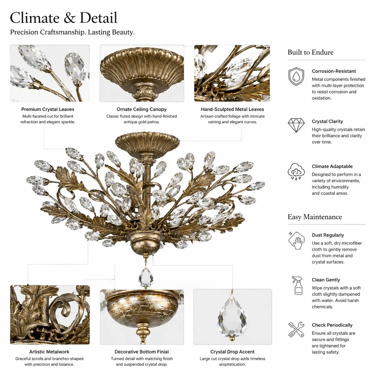 4-Light-Tuscano-Metal-Semi-Flush-Mount-with-Crystal-Leaf-Accents-2 4-Light-Tuscano-Metal-Semi-Flush-Mount-with-Crystal-Leaf-Accents-2