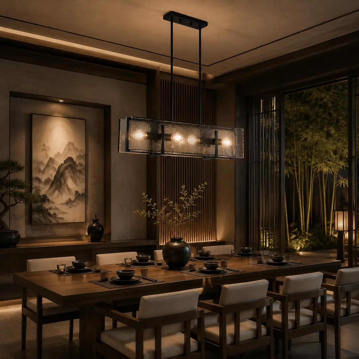 4-Light-Velmara-Pendant-with-Rectangular-Frame-and-Cloud-Glass-modern-dining 4-Light-Velmara-Pendant-with-Rectangular-Frame-and-Cloud-Glass-modern-dining