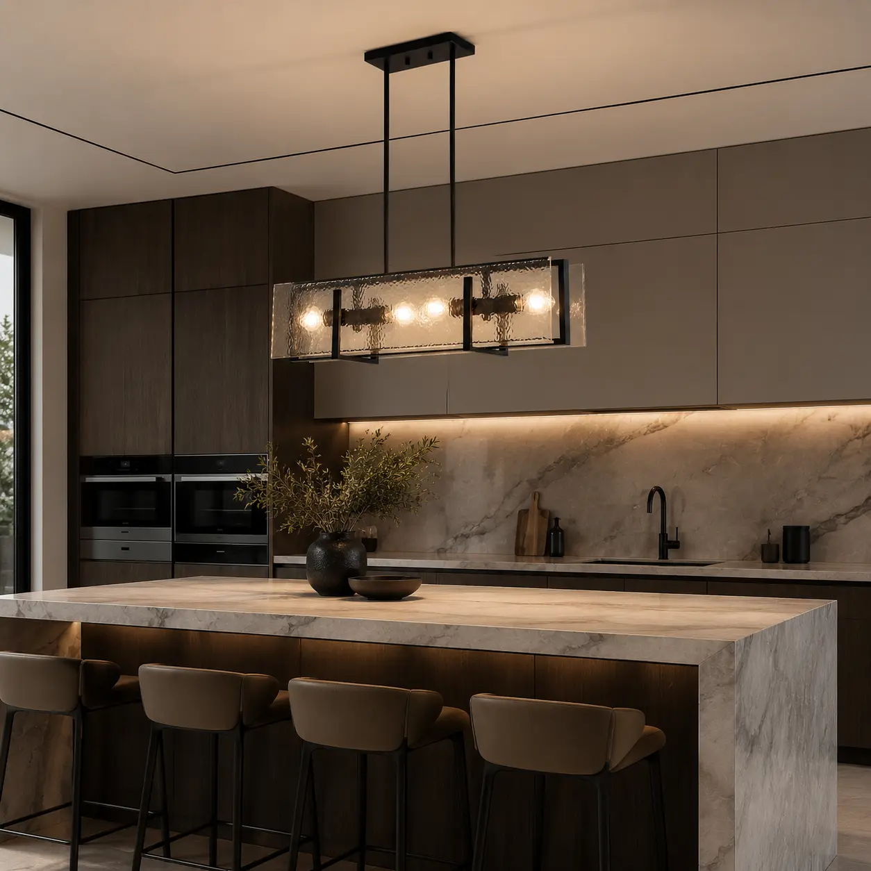 4-Light-Velmara-Pendant-with-Rectangular-Frame-and-Cloud-Glass-modern-minimalist-kitchen-island 4-Light-Velmara-Pendant-with-Rectangular-Frame-and-Cloud-Glass-modern-minimalist-kitchen-island