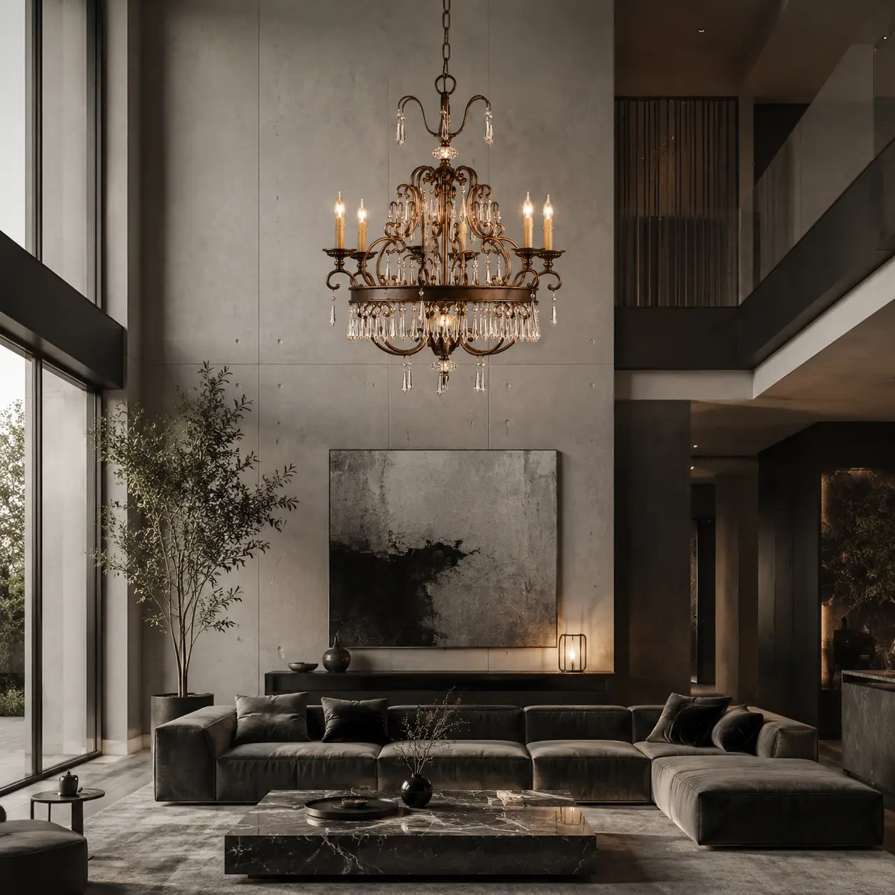 6-Light-Aged-Gold-Brass-Wheel-Chandelier-with-Bowl-Accents-and-K9-Crystal-Prisms-modern-minimalism 6-Light-Aged-Gold-Brass-Wheel-Chandelier-with-Bowl-Accents-and-K9-Crystal-Prisms-modern-minimalism