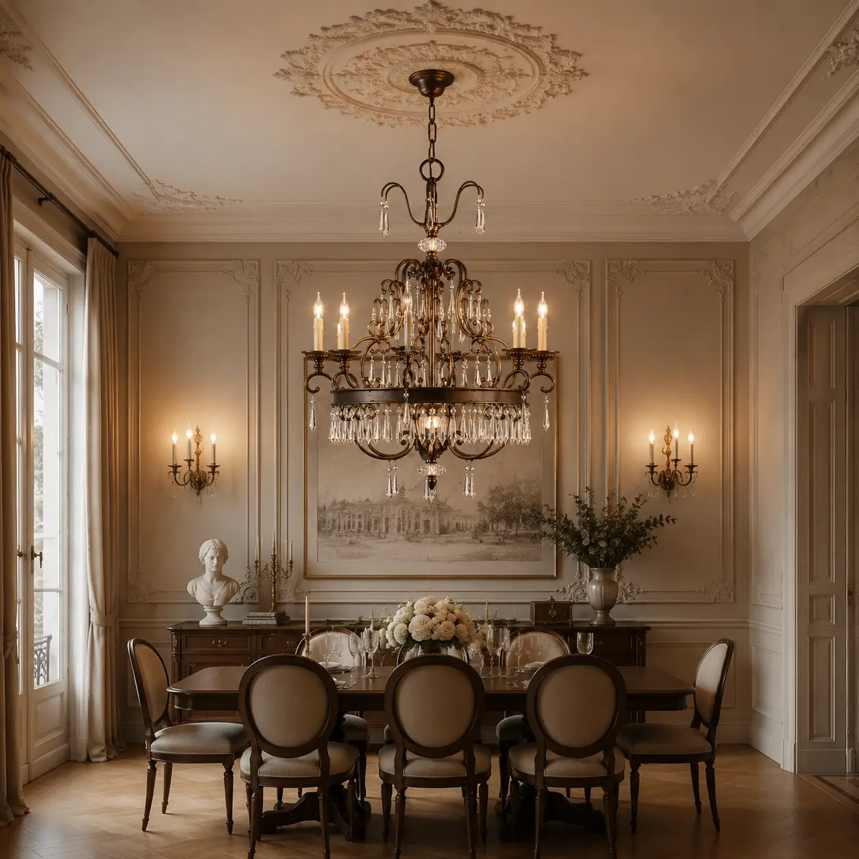 6-Light-Aged-Gold-Brass-Wheel-Chandelier-with-Bowl-Accents-and-K9-Crystal-Prisms-neoclassical-transitional 6-Light-Aged-Gold-Brass-Wheel-Chandelier-with-Bowl-Accents-and-K9-Crystal-Prisms-neoclassical-transitional