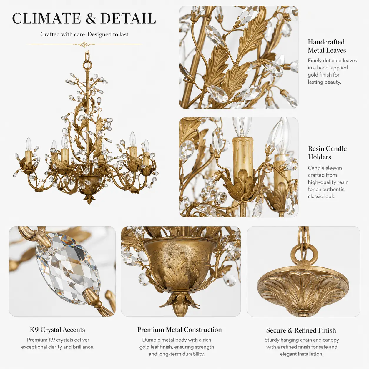 6-Light-Gold-Leaf-Floral-Chandelier-with-Crystal-Accents-2 6-Light-Gold-Leaf-Floral-Chandelier-with-Crystal-Accents-2