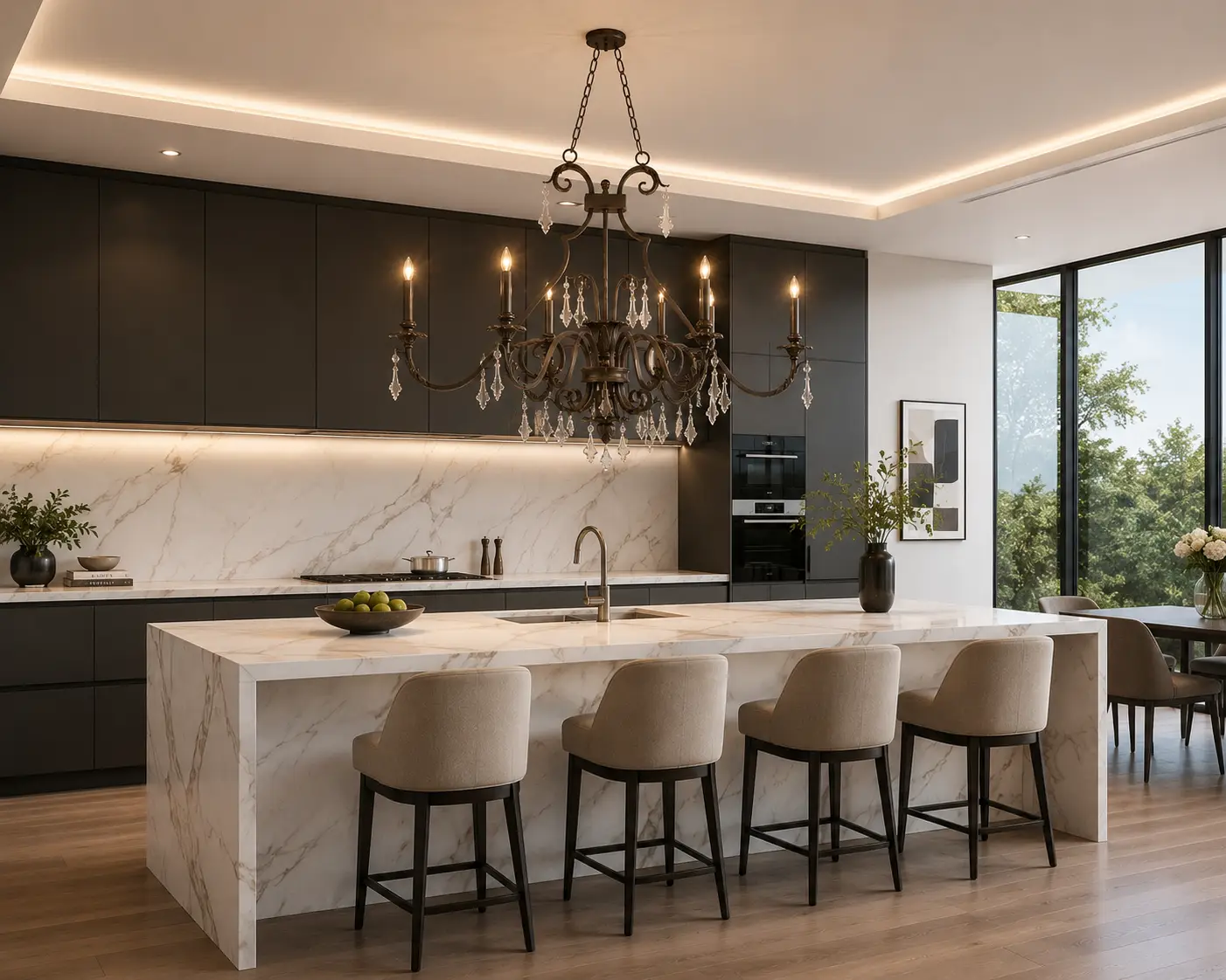 6-Light-Oval-Chandelier-in-Artisan-Bronze-with-Crystal-Accents-transitional-modern 6-Light-Oval-Chandelier-in-Artisan-Bronze-with-Crystal-Accents-transitional-modern