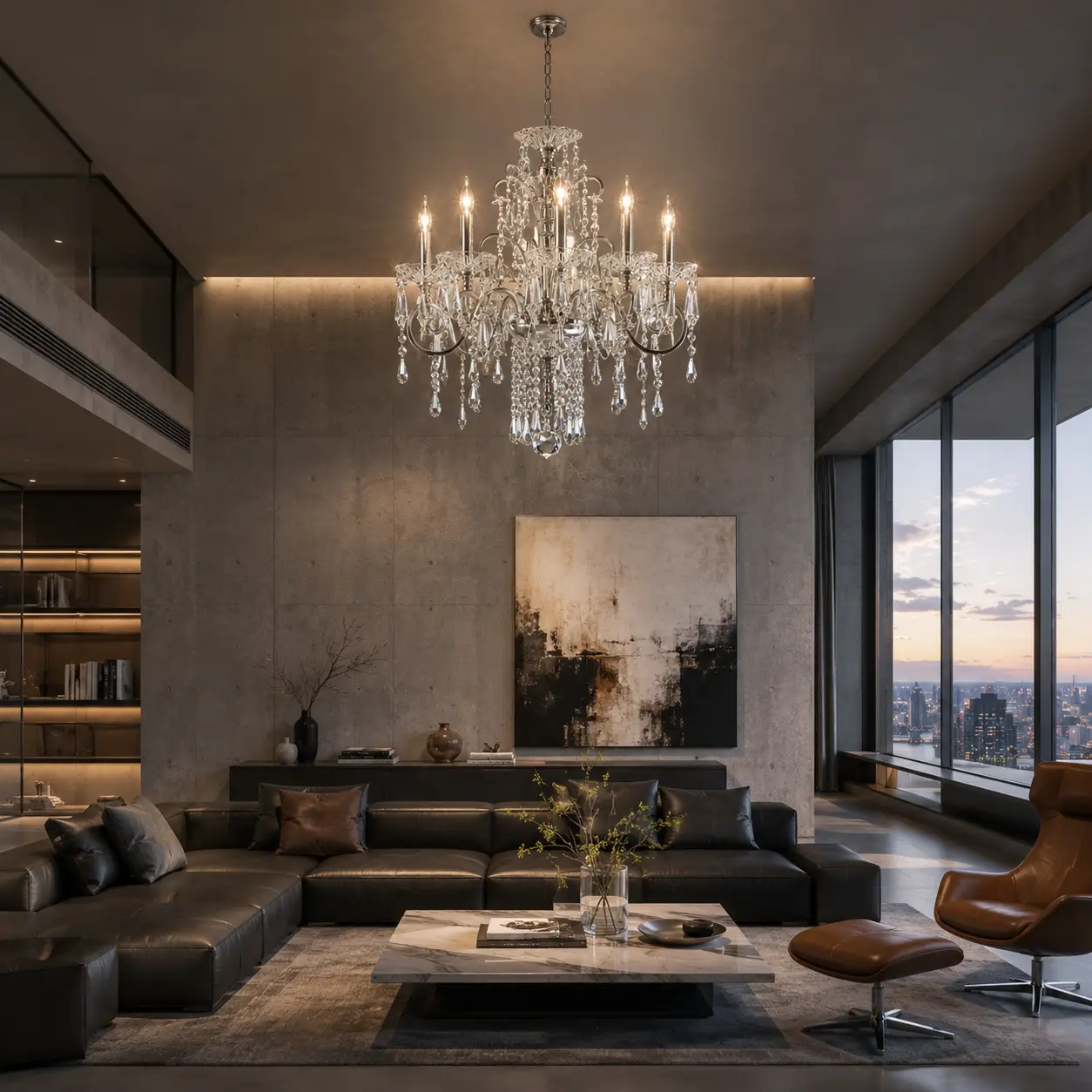 6-Light-Silver-Nickel-Chandelier-with-Calyx-Accents-and-K9-Crystal-Prisms-modern-tentemporary 6-Light-Silver-Nickel-Chandelier-with-Calyx-Accents-and-K9-Crystal-Prisms-modern-tentemporary