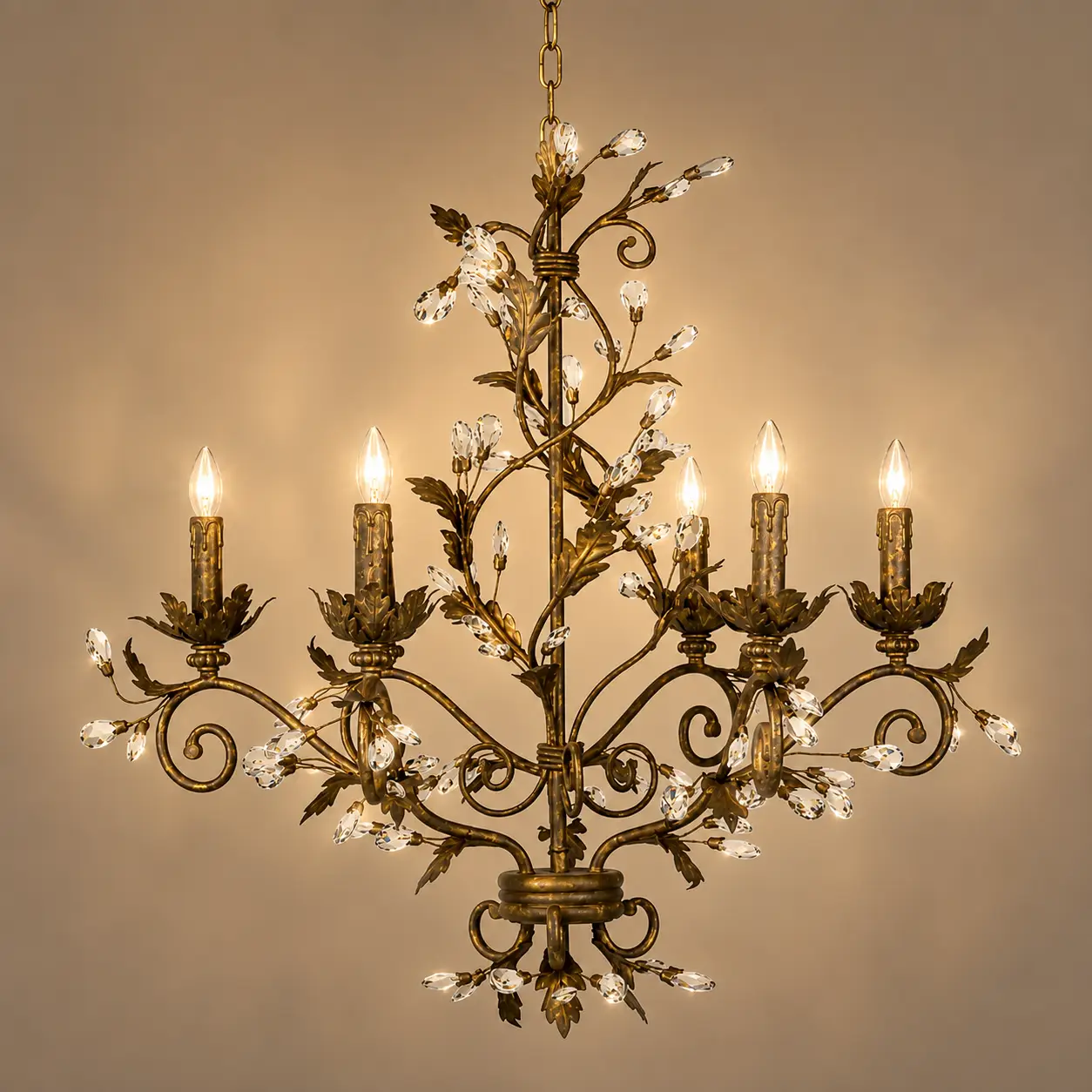 6-Light-Tuscano-Metal-Chandelier-with-Decorative-Crystal-Accents-3 6-Light-Tuscano-Metal-Chandelier-with-Decorative-Crystal-Accents-3