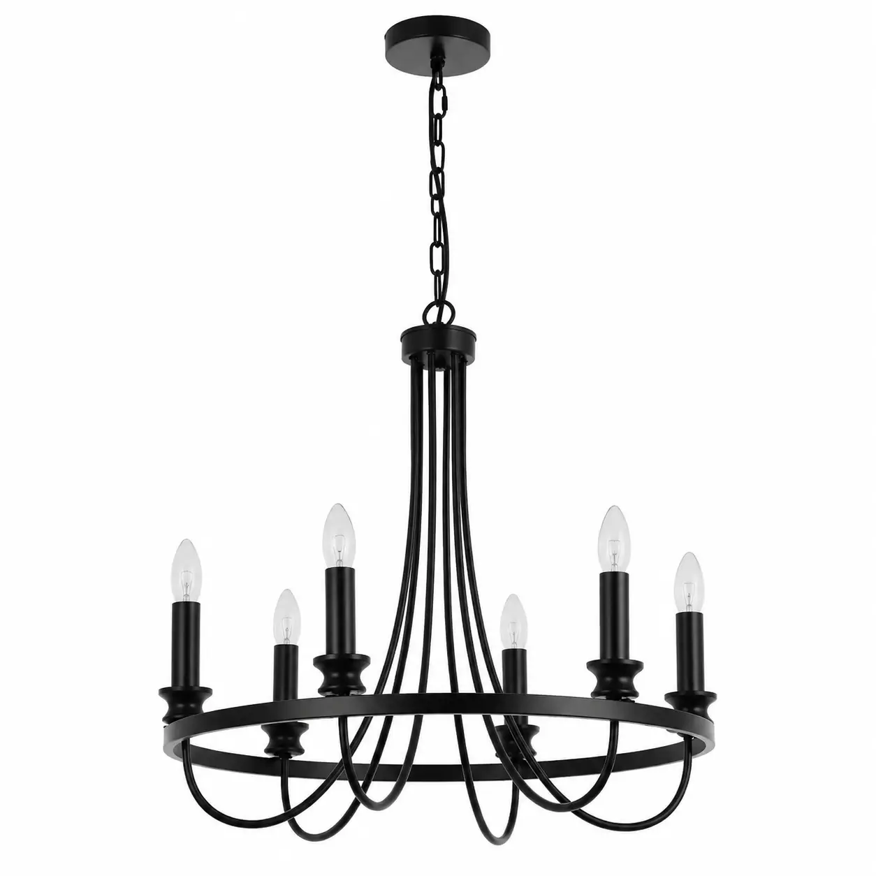 Arclume-6-Light-Pendant-in-Matte-Black-with-Waisted-Accents-1 Arclume-6-Light-Pendant-in-Matte-Black-with-Waisted-Accents-1