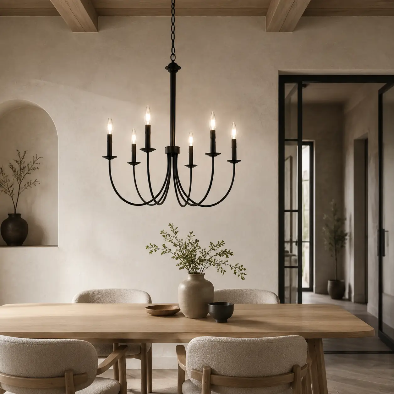 Arclume-U-6-Light-Pendant-in-Matte-Black-with-Tray-Accents-modern-minimalist-dining Arclume-U-6-Light-Pendant-in-Matte-Black-with-Tray-Accents-modern-minimalist-dining